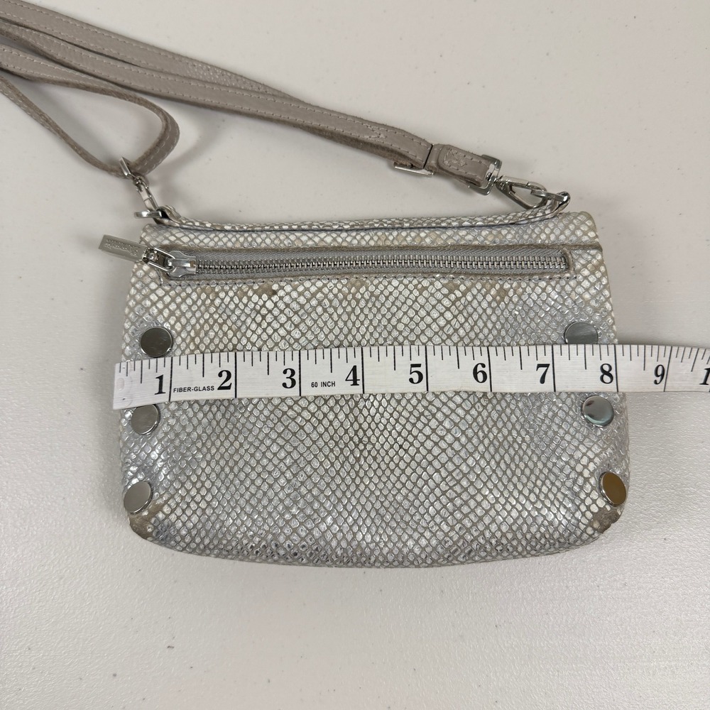 Hammitt Crossbody Bag Silver Python Embossed Leat… - image 12